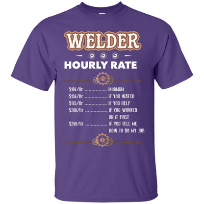 Welder Hourly Rate Shirt For Mens Or Womens Purple