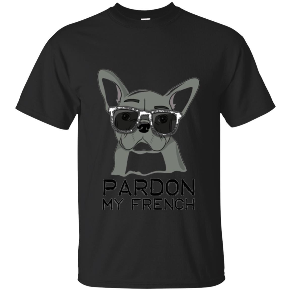 French Bulldog T-shirt Pardon My French T-shirt Black