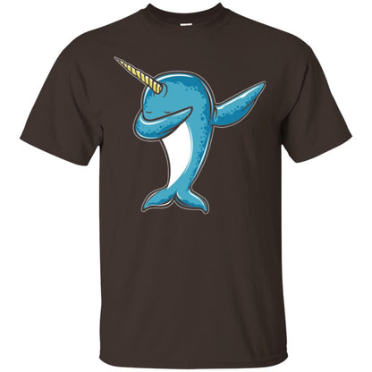 Dabbing Narwhal T-shirt Dark Chocolate