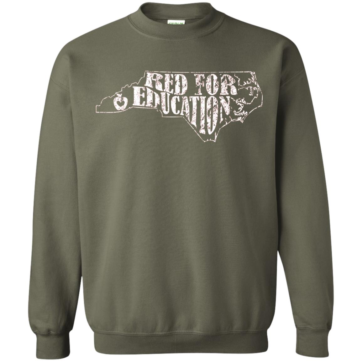 Distressed North Carolina Nc Red For Educator Shirt Military Green