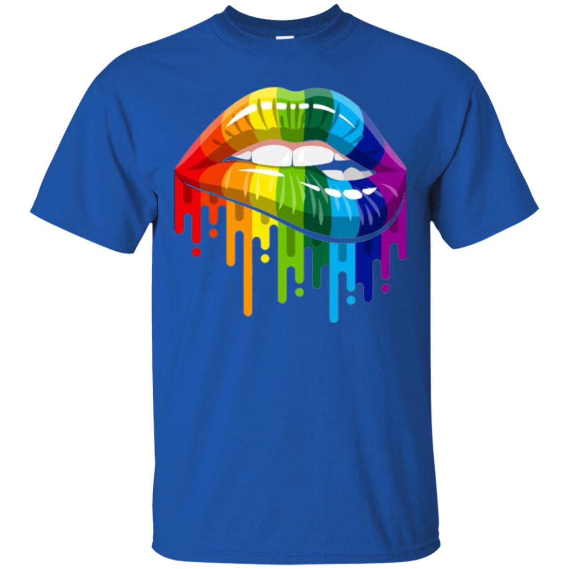 Rainbow Lips Pride Lgbt T-shirt Royal