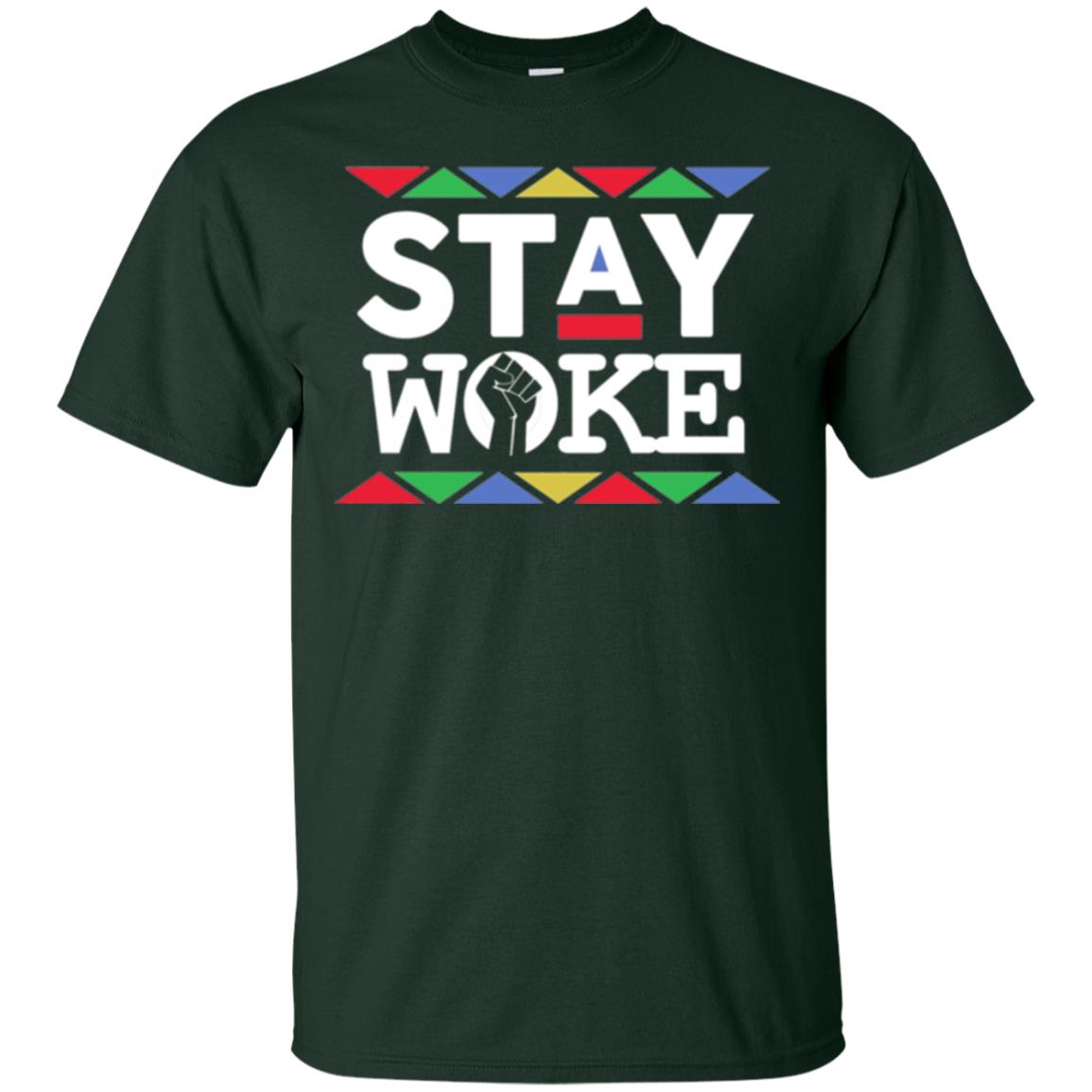 Stay Woke Against Inequality Black Power T-shirt Women_s Rights Forest Green