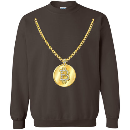 Funny Bitcoin T-shirt Gold Chain Cryptocurrency Necklace Dark Chocolate