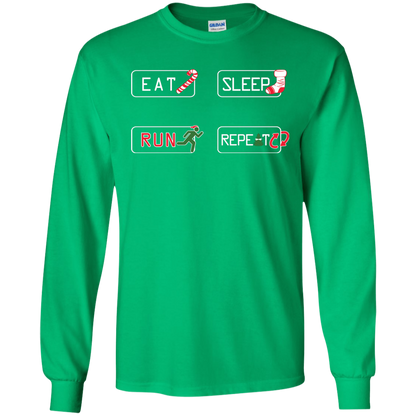 Christmas T-Shirt Eat Sleep Run Repeat Irish Green