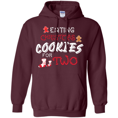 Christmas T-shirt Eating Christmas Cookies For Two Maroon