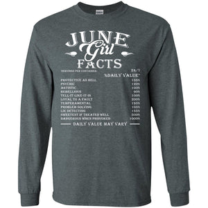 June Girl Facts Facts T-shirtG240 Gildan LS Ultra Cotton T-Shirt