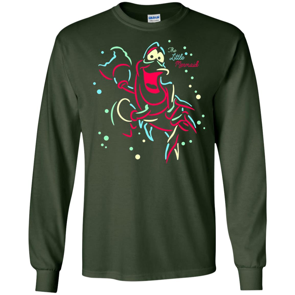 Disney Little Mermaid Neon Sebastian Graphic T-shirt Forest Green