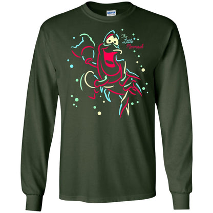 Disney Little Mermaid Neon Sebastian Graphic T-shirt Forest Green