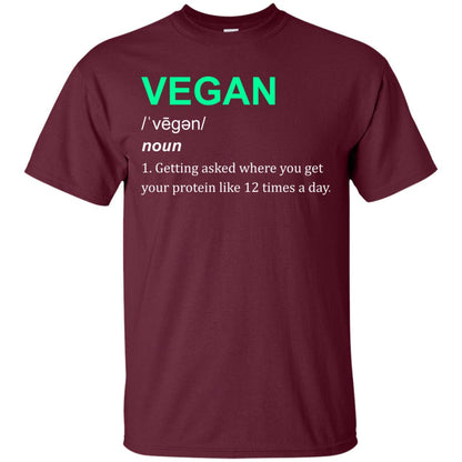 Vegan Shirt You Get Your Protein Like 12 Times A Day Maroon