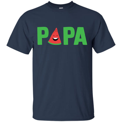 Papa Watermelon Funny Summer Melon Fruit Shirt For Mens Navy