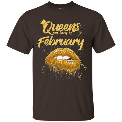 Black Women T-shirt Queens Are Born In February Birthday Dark Chocolate