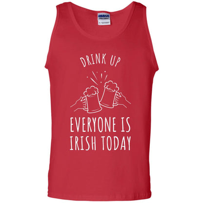 St. Patrick_s Day T-shirt Drink Up Everyone Is Irish Toda Red