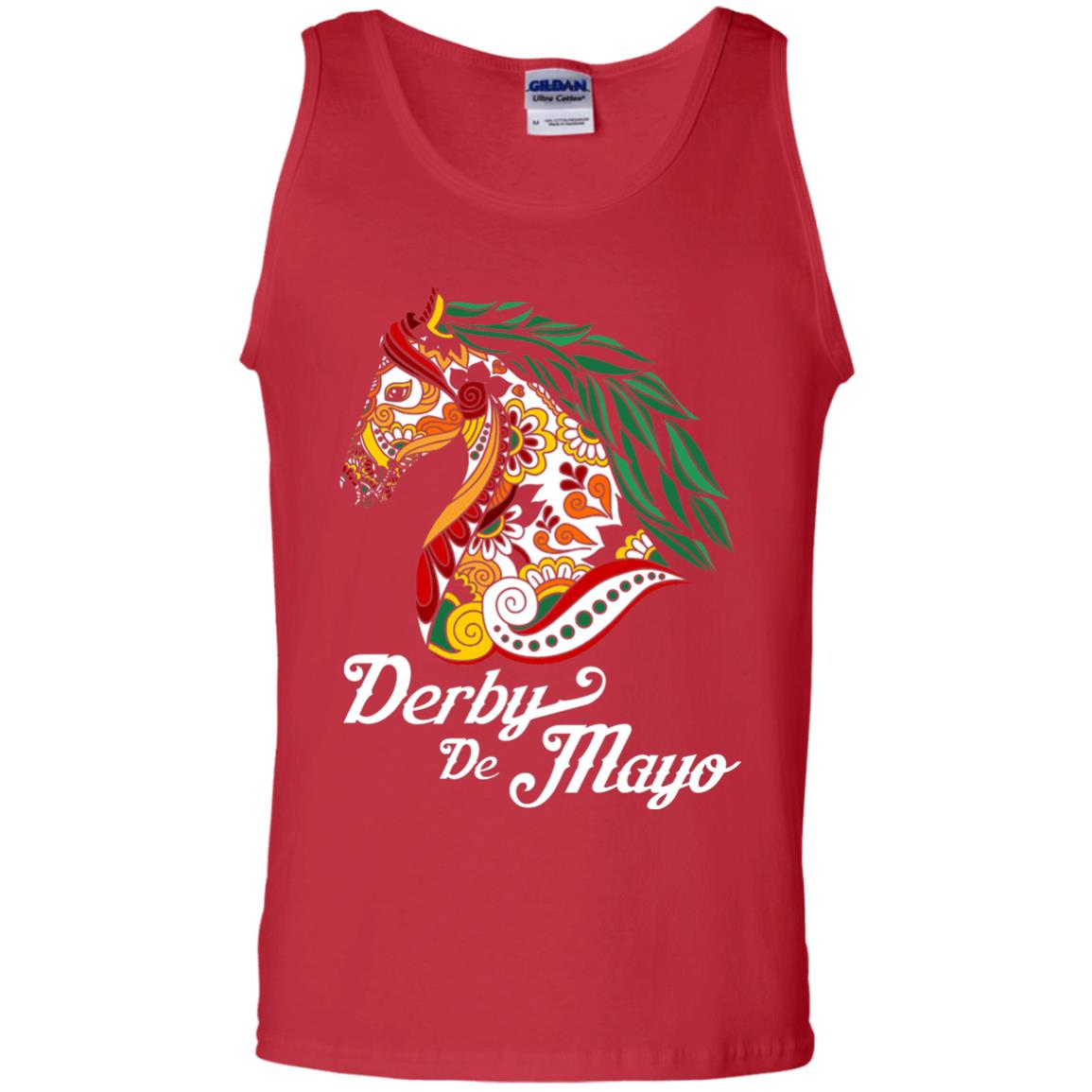 Derby Cinco De Mayo Floral Horse Race T-shirt Red