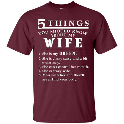 5 Things You Should Know About My Wife Husband T-shirt Maroon