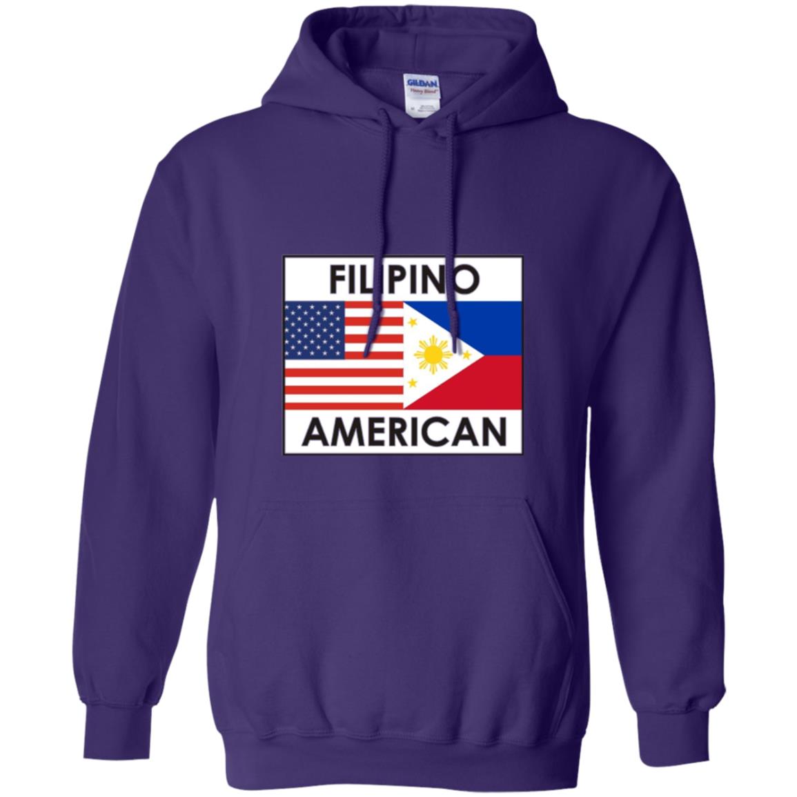 Filipino American T-shirt Philippines Usa Flags Purple
