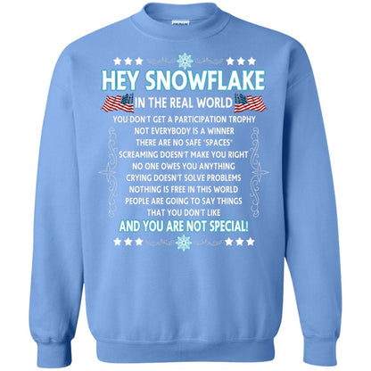 Hey Snowflake In The Real World Military T-shirt Carolina Blue