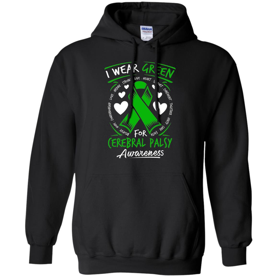 Cerebral Palsy Awareness T-shirt I Wear Green Black