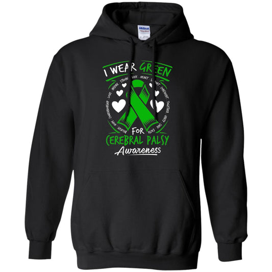 Cerebral Palsy Awareness T-shirt I Wear Green Black