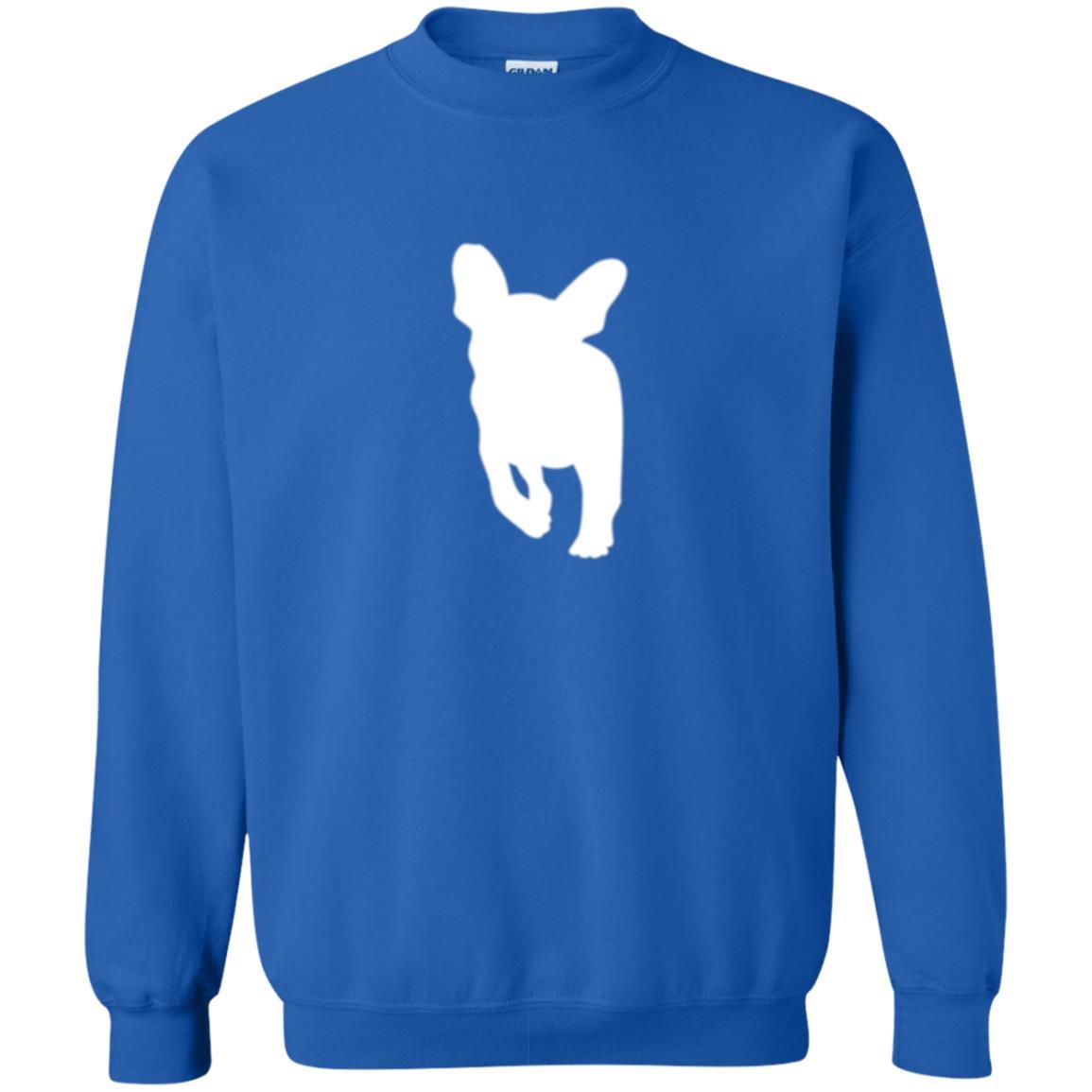 French Bulldog T-shirt White Silhouette Of Puppy Royal