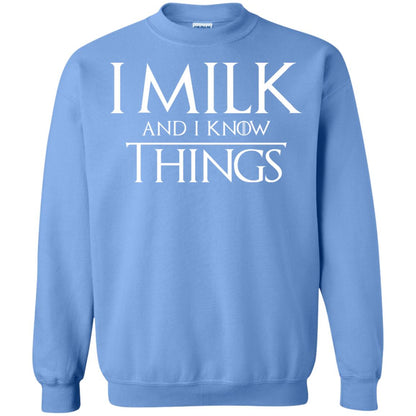I Milk And I Know Things Game Of Thrones Fan T-shirt Carolina Blue