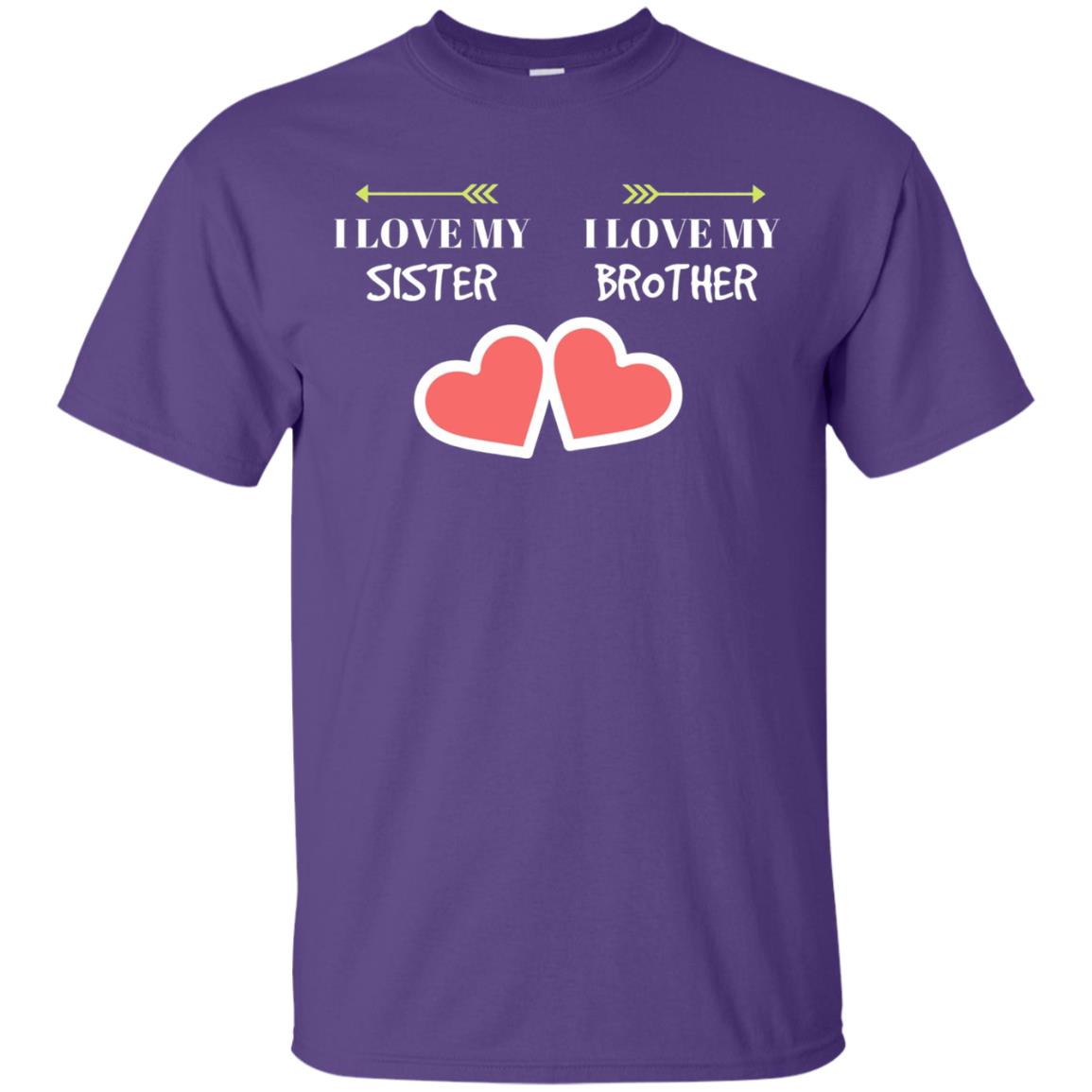 I Love My Sister I Love My Brother Family Shirt Purple