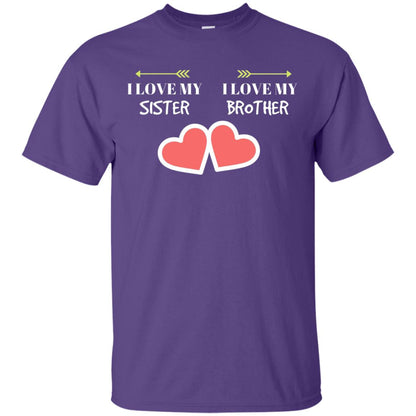 I Love My Sister I Love My Brother Family Shirt Purple