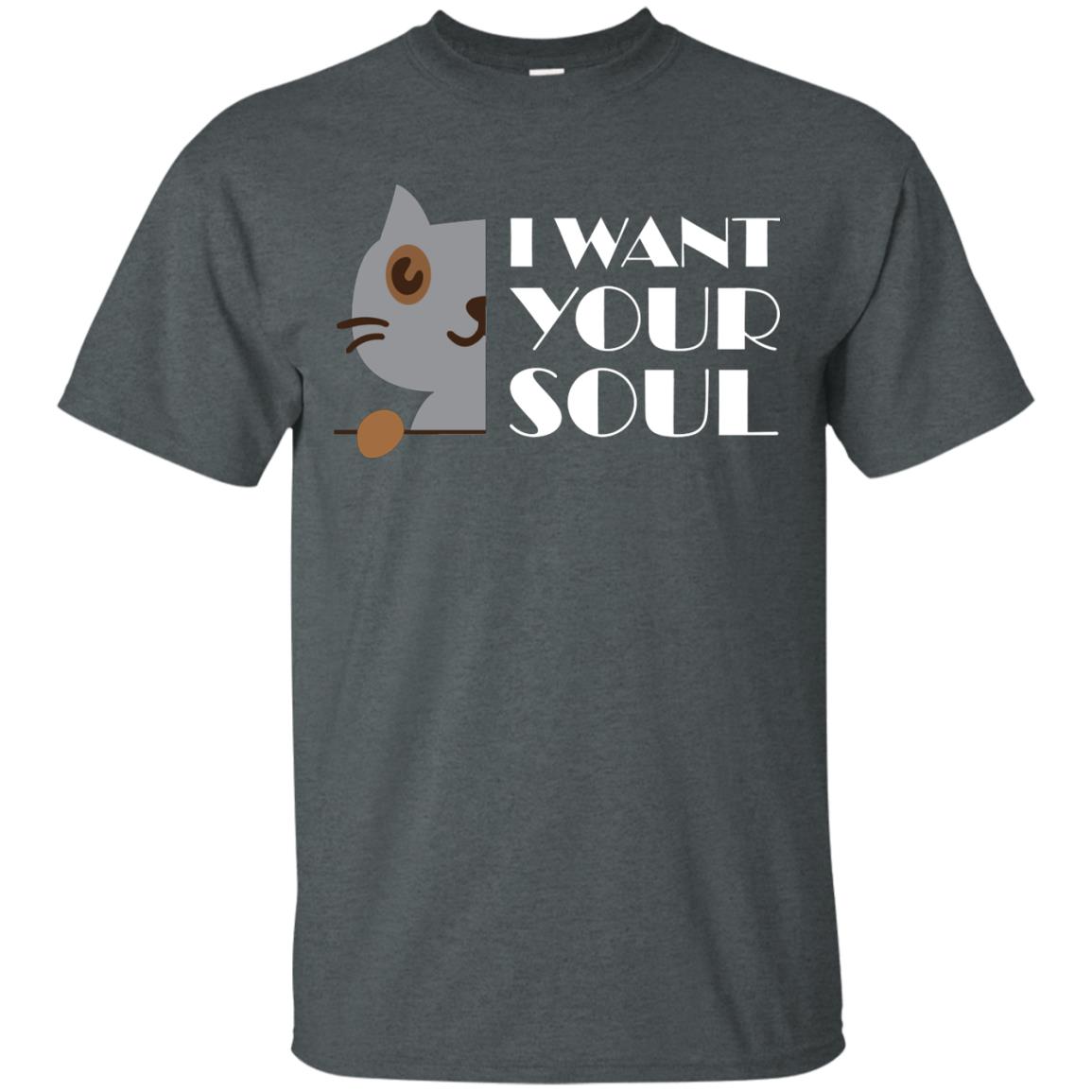 I Want Your Soul Cat Shirt Dark Heather