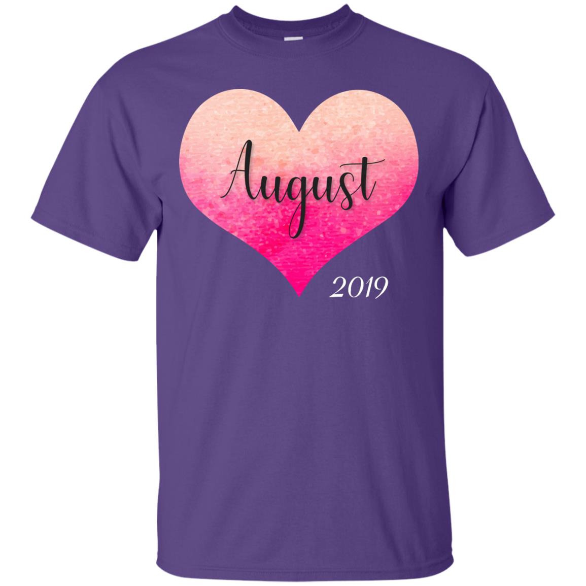 Pregnancy Reveal Announcement Party August 2019 Shirt Purple