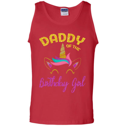 Daddy Mommy Of The Unicorn Birthday Girl T-shirt Red