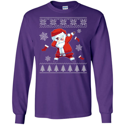 Christmas T-shirt Dabbing Santa Claus Purple