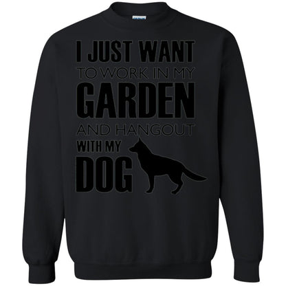 Dog Lovers T-shirt I Just Work In My Garden And Hangout With My Dog Black