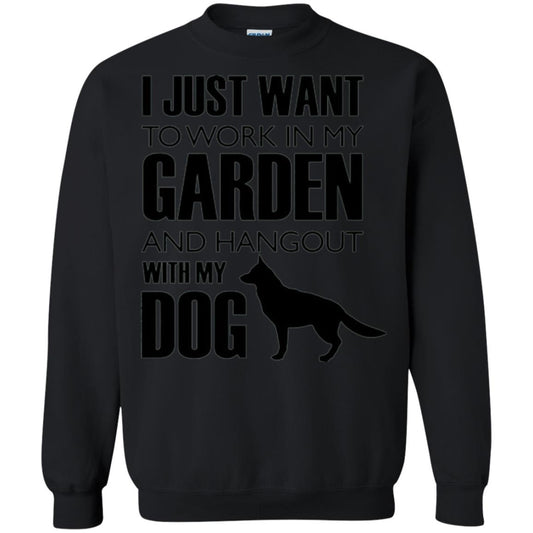 Dog Lovers T-shirt I Just Work In My Garden And Hangout With My Dog Black