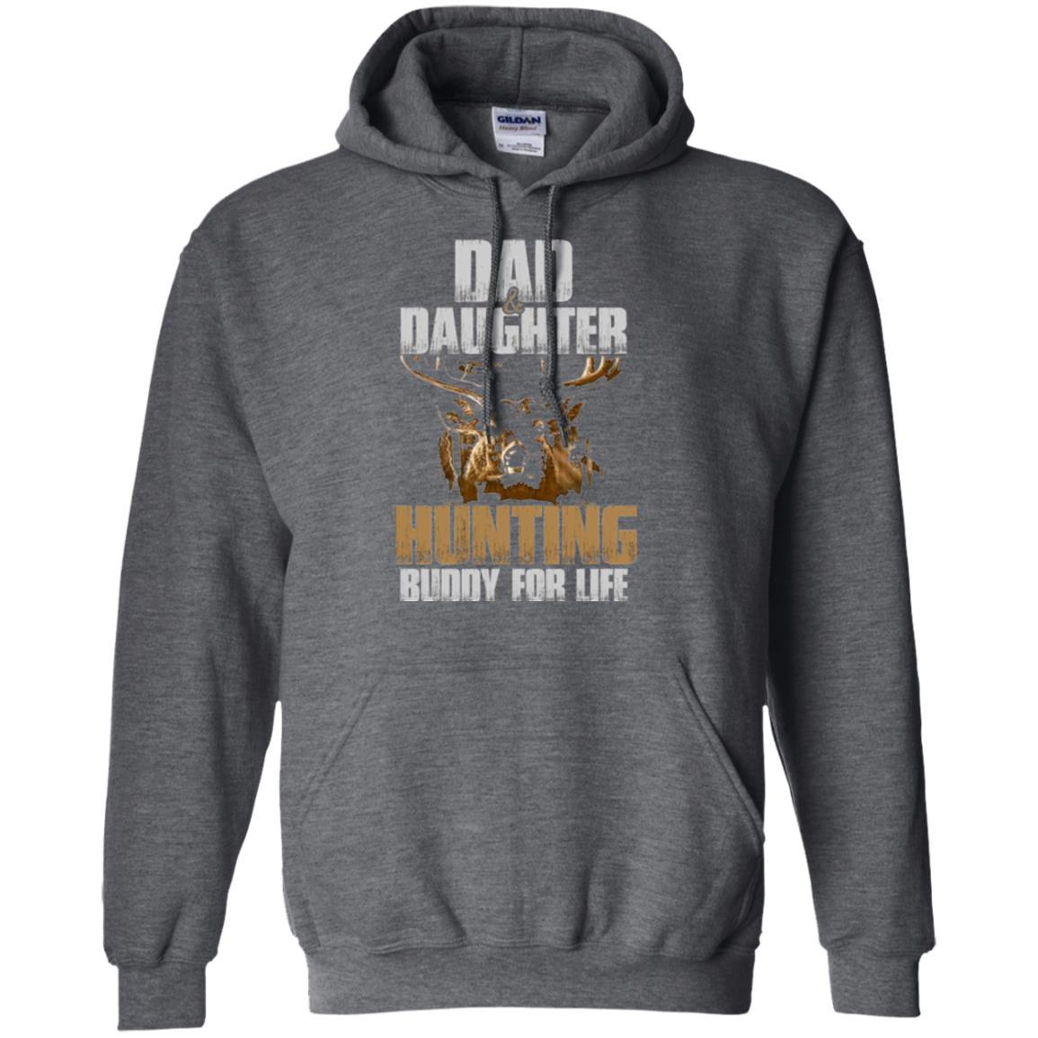 Family Christmas T-shirt Dad And Daughter Hunting Buddy For Life Dark Heather