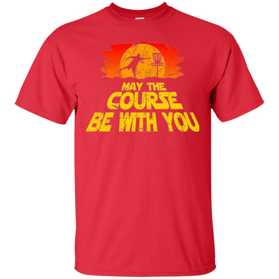 Disc Golf T-shirt May The Course Be With You Red