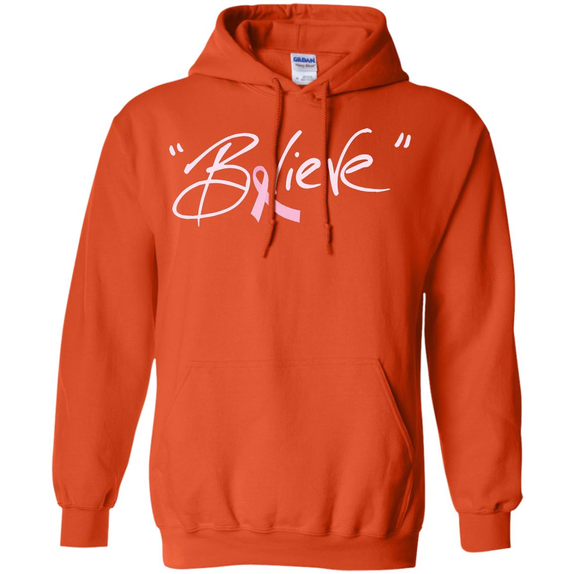 Breast Cancer Awareness Shirt Pink Ribbon Believe Orange