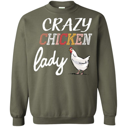 Crazy Chicken Lady Chicken Shirt For Girls Womens Military Green