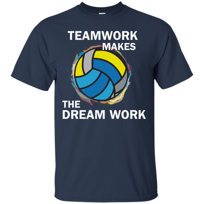 Volleyball T-shirt TeamWork Makes The Dream Work Navy