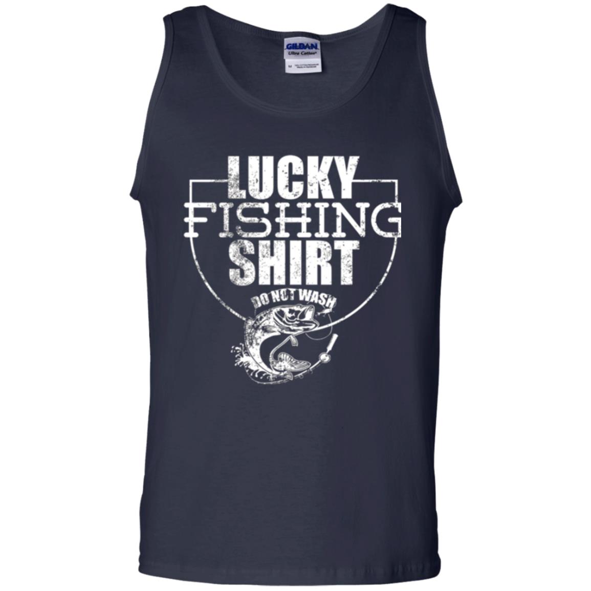 Fisherman T-shirt Lucky Fishing Shirt Do Not Wash Navy