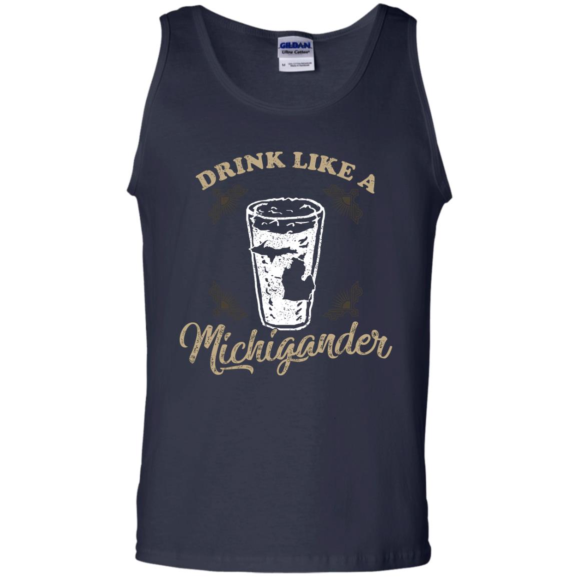 Drink Like Michigander Shirt Navy