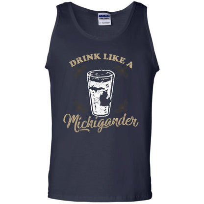 Drink Like Michigander Shirt Navy