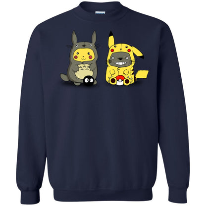Pikachu Cosplay Totoro And Totoro Cosplay Pikachu T-shirt Navy