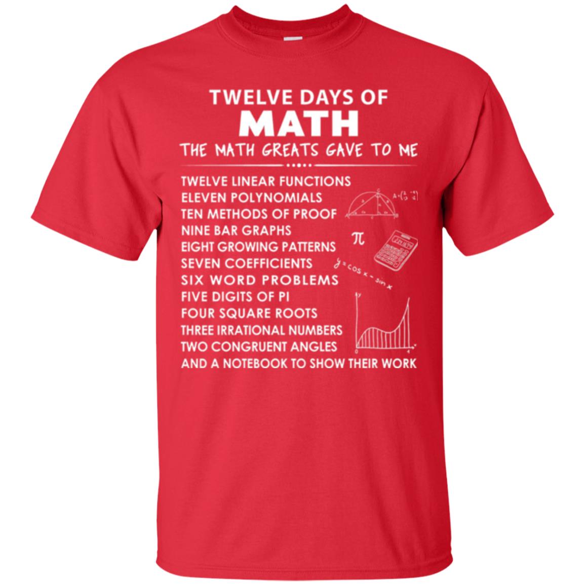 Math T-shirt Twelve Days Of Math Red