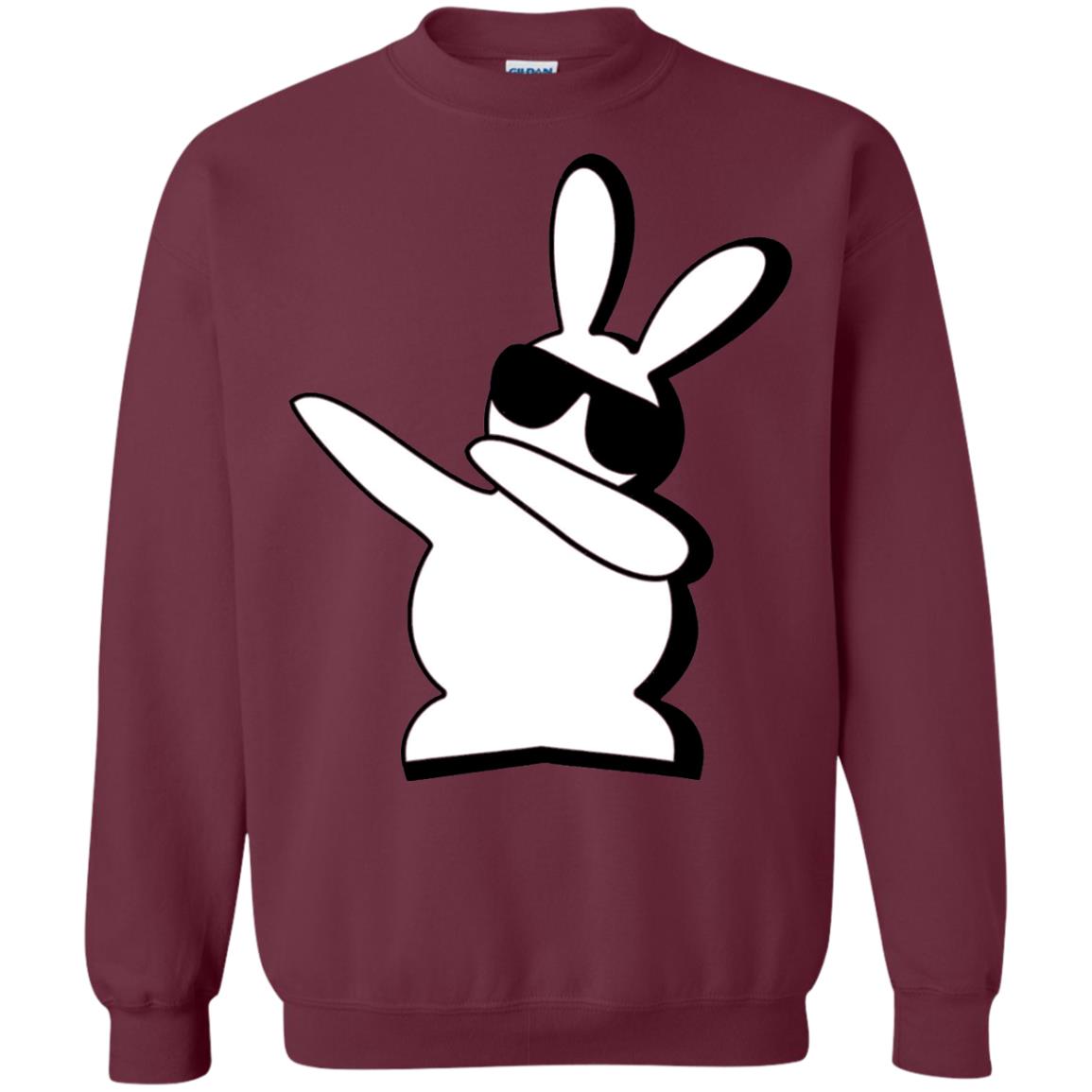 Dabbing Hip Hop Bunny Easter Shirt Maroon