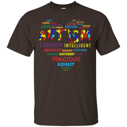 Sweet Caring Unique Love Special Autism Awareness T-shirt Dark Chocolate