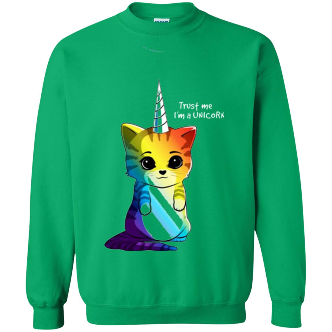 Cat Lovers T-shirt Caticorn Rainbow Trust Me I_m A Unicorn Irish Green