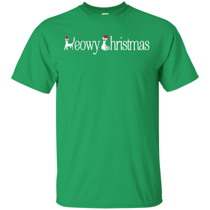 Christmas T-shirt Meowy Christmas Irish Green