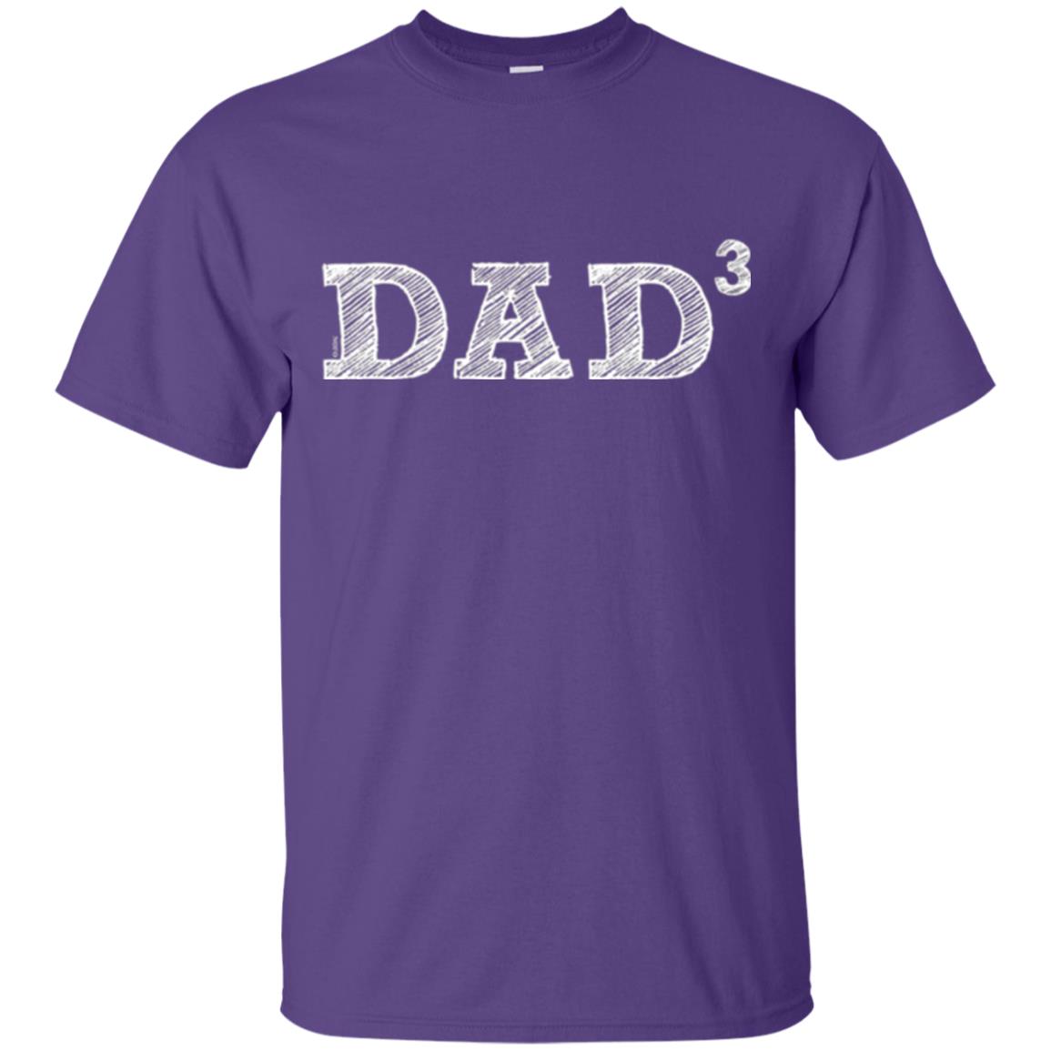 Men_s Dad3, Three Kids Father_s Day, Father Of Three T-shirt Purple