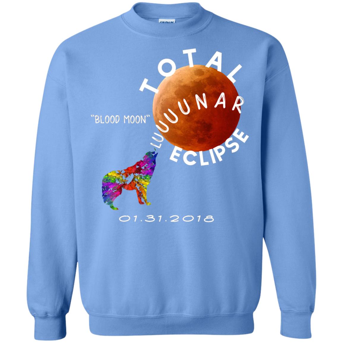 Best Total Lunar Eclipse Shirt 2018 Blood Moon T-shirt Carolina Blue
