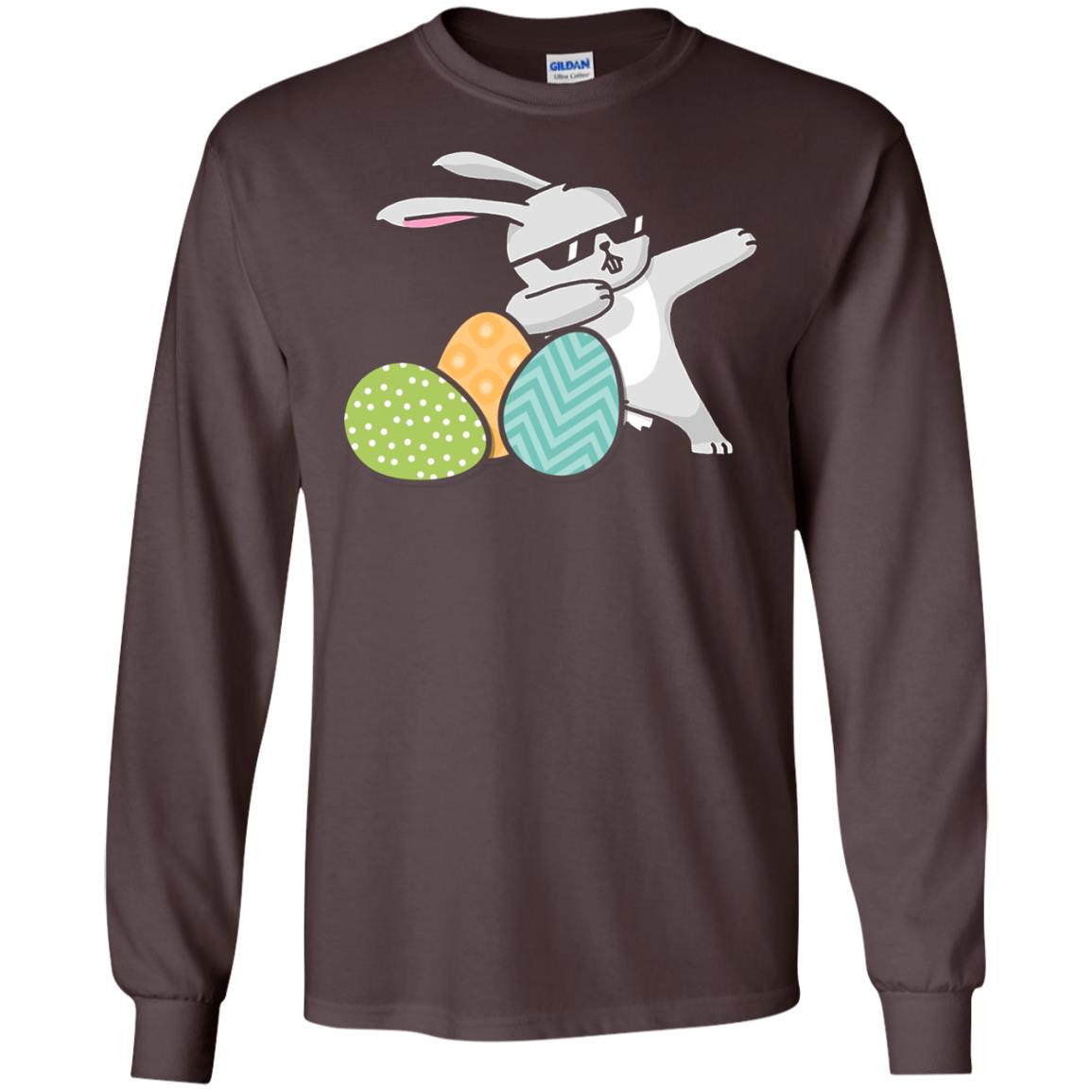 Easter Bunny Dabbing Gift Shirt For Dabbing Lover Dark Chocolate