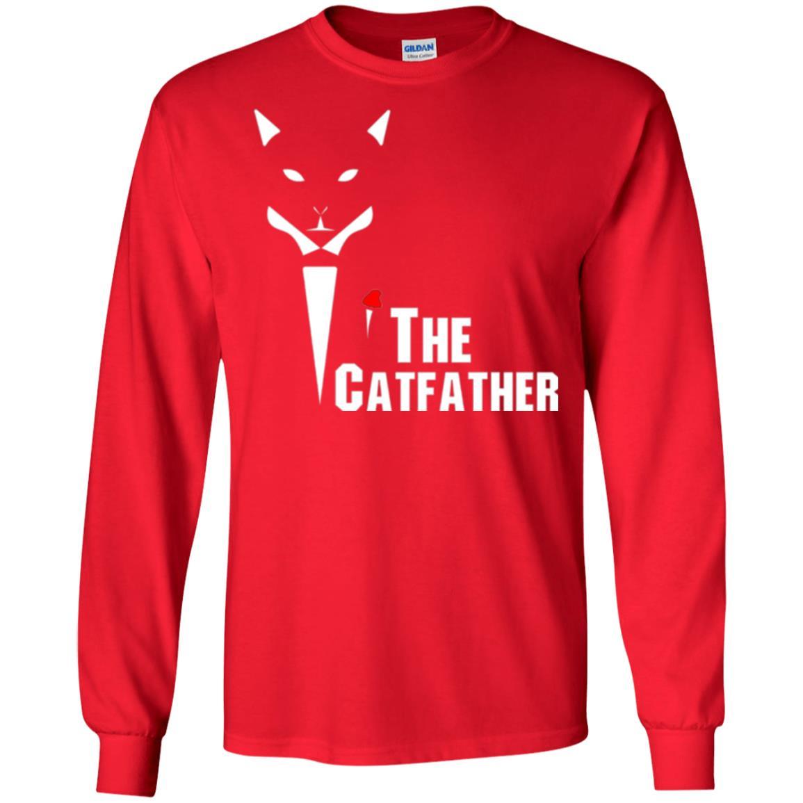 Cat Dad Lover T-shirt The Catfather T-shirt Red